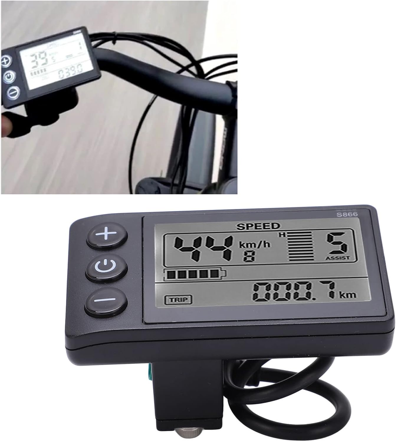 Luatoxry S866 LCD Bike Display Screen 5 Pin 24V 36V 48V