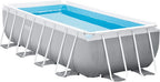 Intex Prism Frame Rectangular Above Ground Pool Set 13ft x 6.6ft x 3.3ft Gray