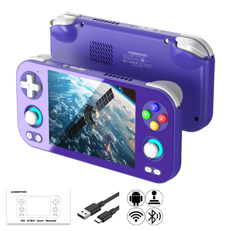 Anbernic RG476H Retro Handheld Game Console 4.7in 128GB Black
