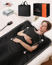 EHINI Infrared Sauna Blanket for Home Use, Portable Design for Relaxation and Detoxification Highest 176℉, 20-60 Minutes Timer, 6 ft x 2.65 ft (Black)
