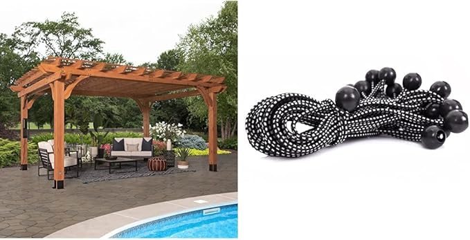 Backyard Discovery Beaumont 16x12 Ft Cedar Pergola Kit Bungee Cords
