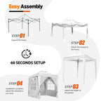 SANHENG Pop-Up-Pavillon, Pop-Up-Zelt mit Gewichten, vollständig wasserdicht, Allwetter-Pavillon, ideal für Outdoor, Party, Camping, 2 x 2 m, Weiß