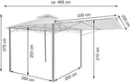 Mendler HWC-F94 Gazebo Movable Sidewall Steel 2.5m Cream Beige