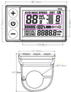 Luatoxry S866 LCD Bike Display Screen 5 Pin 24V 36V 48V