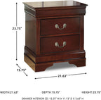 Signature Design by Ashley Alisdair Traditional 2 Drawer Nightstand Dark Brown