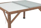 Yardistry 11ft x 13ft Wooden Louvered Pergola With Aluminium Roof