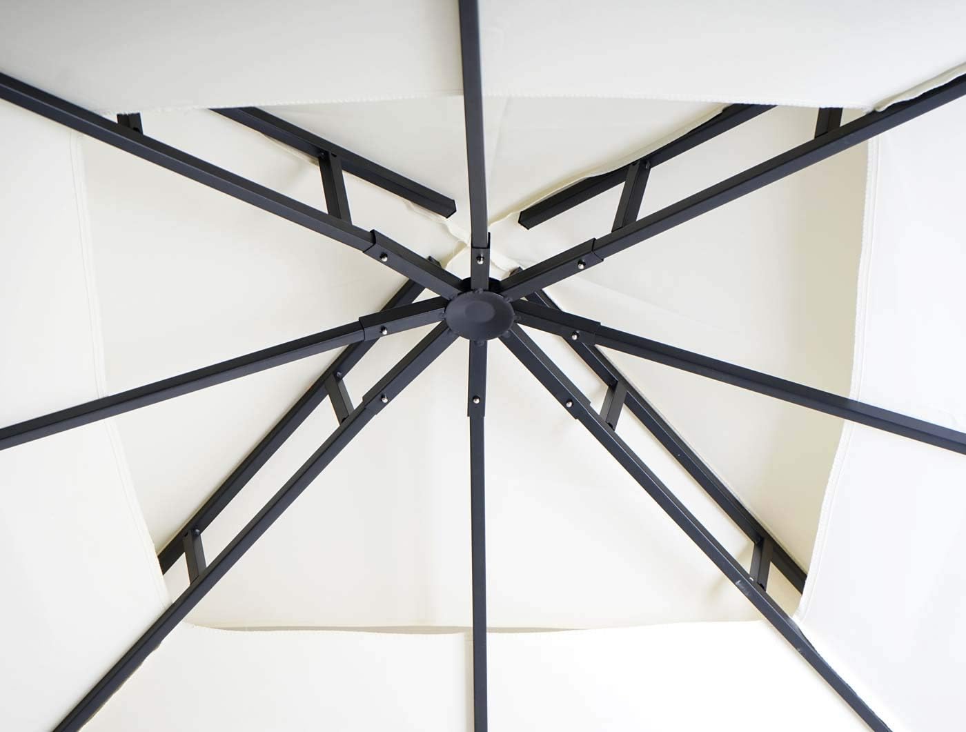 Mendler HWC-F94 Gazebo Movable Sidewall Steel 2.5m Cream Beige