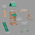 Backyard Discovery Belmont Cedar Wood Swing Set Wave Slide
