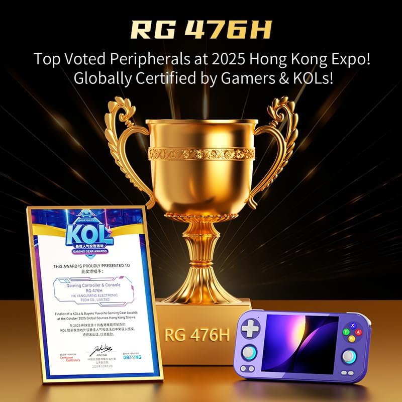 Anbernic RG476H Retro Handheld Game Console 4.7in 128GB Black