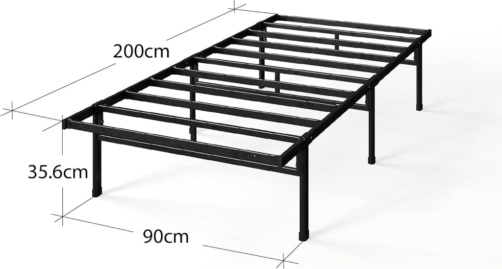 Zinus Justin Bed Frame with Under Bed Storage Metal Platform Black