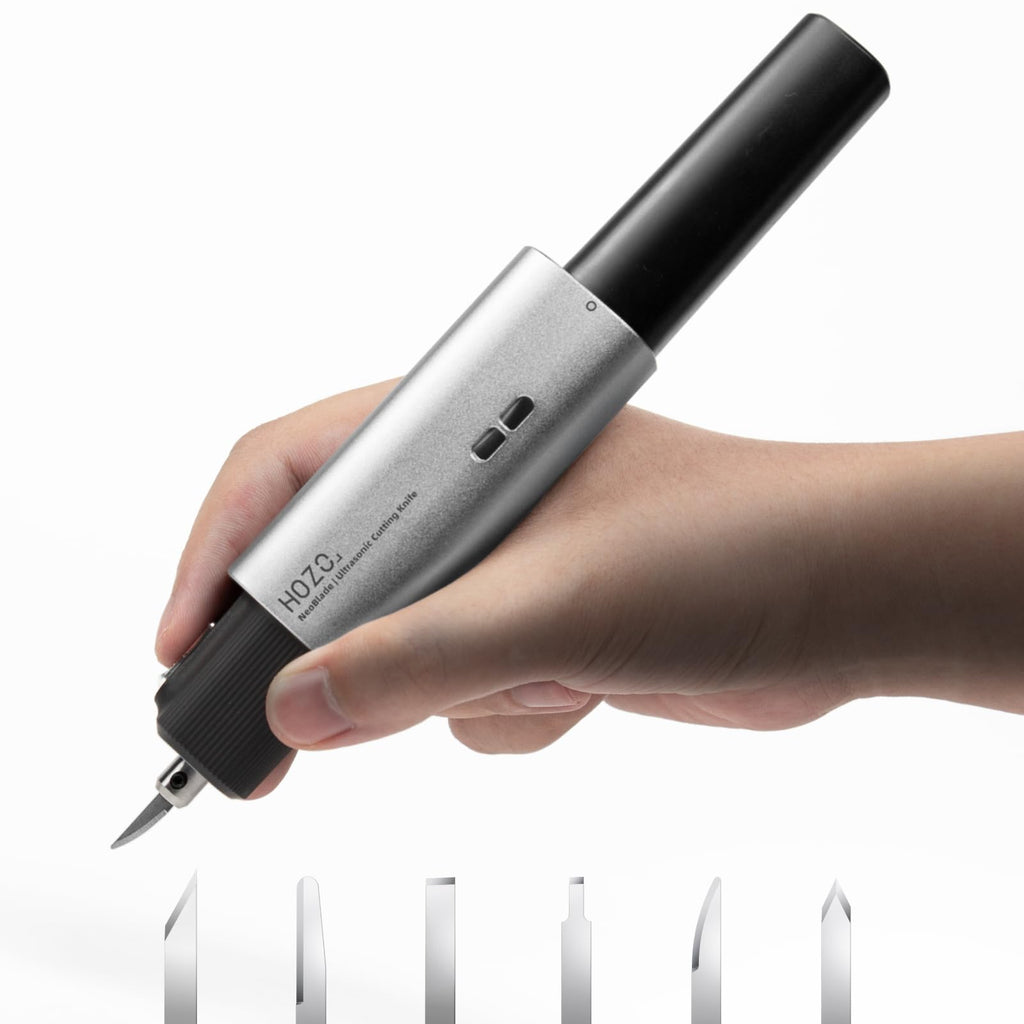 HOZO NeoBlade Wireless Ultrasonic Cutter – 40kHz Vibration & 40W Auto Power Adjustment, Replaceable Battery, Turbo Cooling, 2 Cutting Modes – For 3D Printing, Woodworking, Prototyping,Model Mods & DIY