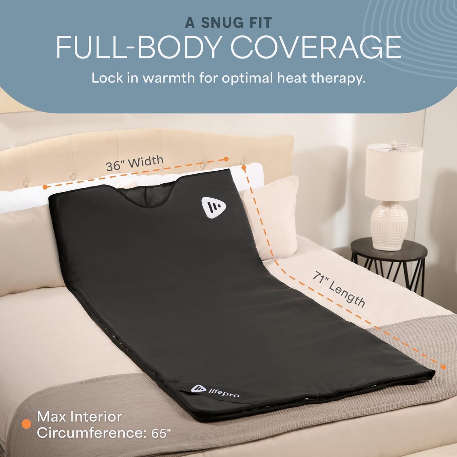 Lifepro Infrared Sauna Blanket for Detox & Relaxation – Portable Far Infrared at Home Sauna for Detox, Muscle Tension Release and Recovery – RejuvaWrap Series with Adjustable Heat Settings