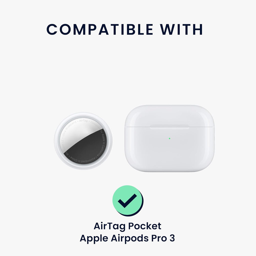 Kwmobile Silicone Cover for Airpods Pro 3 with AirTag Storage