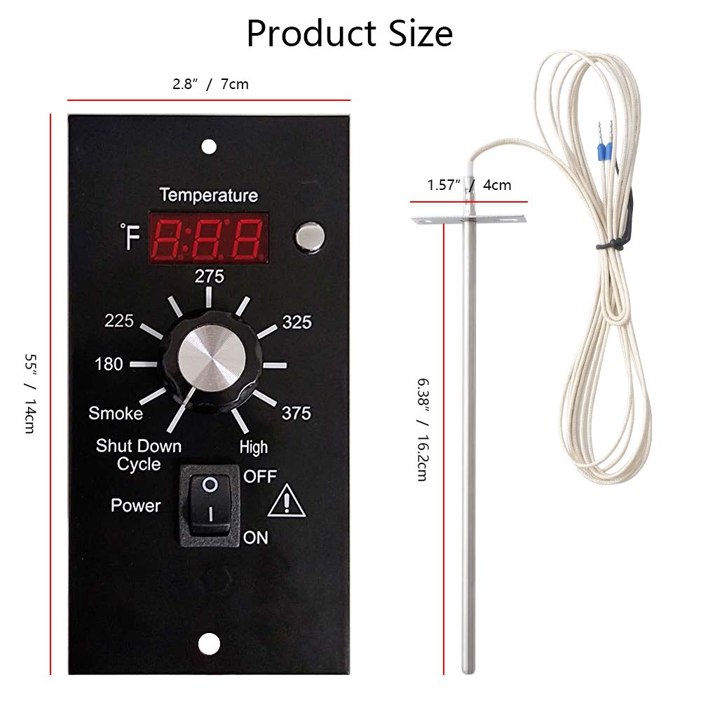 Dibay TR-100 Digital Thermostat Kit for Traeger Pellet Grills Black