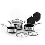 HexClad Hybrid Nonstick 15-Piece Cookware Set, 12" Wok, 8", 10", and 12" Pans with Lids, 2, 3, and 8Qt Pots with Lids, and 2 Silicone Trivets, Stay-Cool Handles, Dishwasher and Oven-Safe