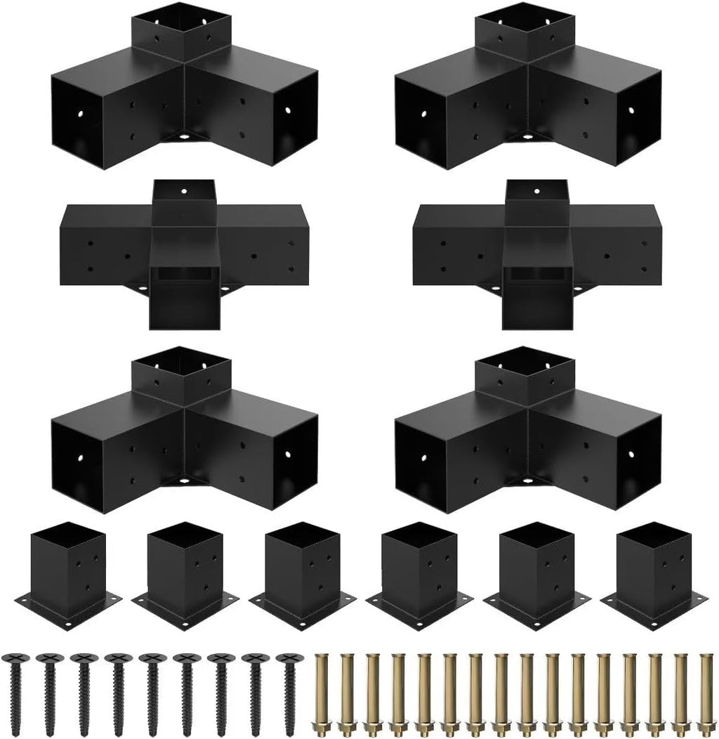 JEXALINE Heavy Duty Steel Pergola Bracket Kit for 4x4 Lumber