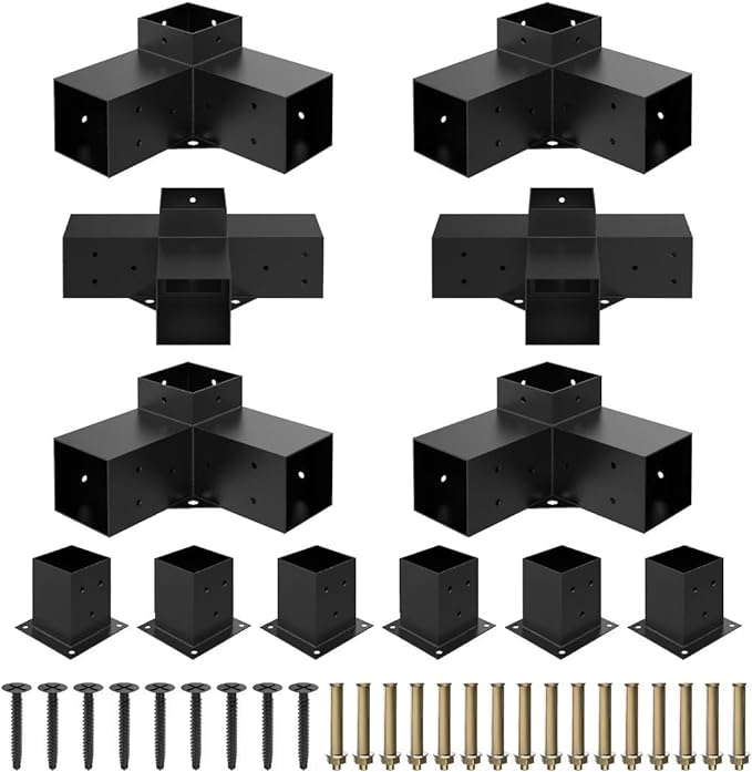 JEXALINE Heavy Duty Steel Pergola Bracket Kit for 4x4 Lumber