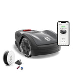 Husqvarna Mähroboter Automower Aspire R4 für 400 m² Fläche I Akku Rasenmäher Roboter, Steuerung per Connect App (inkl. Sprachsteuerung, WLAN, Bluetooth) mit Installations-Kit