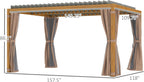 Outsunny Louvered Pergola Hardtop Gazebo with Adjustable Aluminum Roof