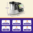 upliance Smart Cooking Companion | Cooks 750+ Recipes: Pav Bhaji, Pasta, Soup, Kadhai Paneer & More | 10 Preparation Modes | AI-Powered | Built-In Weighing Scale | Phone App | WiFi