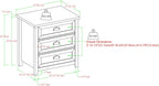 Walker Edison Hazel Modern Farmhouse 3 Drawer Framed Nightstand 25in Grey Wash