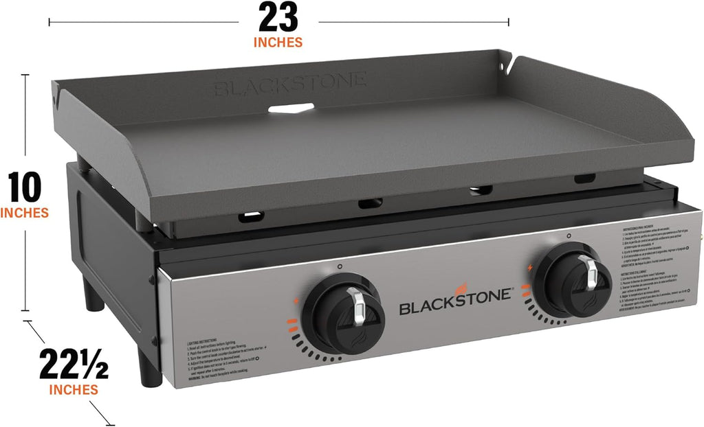 Blackstone 1666 22 Inch Tabletop Griddle Stainless Steel Faceplate Black