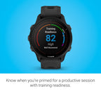 Garmin Forerunner® 955 Solar, GPS Running Smartwatch with Solar Charging Capabilities, Tailored to Triathletes, Long-Lasting Battery, Black - 010-02638-00