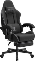Dowinx Gaming Chair with Pocket Spring Cushion Massage Ergonomic Footrest Black