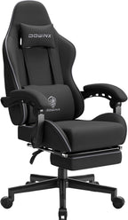 Dowinx Gaming Chair with Pocket Spring Cushion Massage Ergonomic Footrest Black