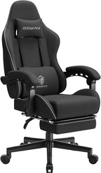 Dowinx Gaming Chair with Pocket Spring Cushion Massage Ergonomic Footrest Black
