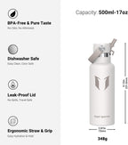 Super Sparrow FlipFlow Stainless Steel Water Bottle 500ml Grey