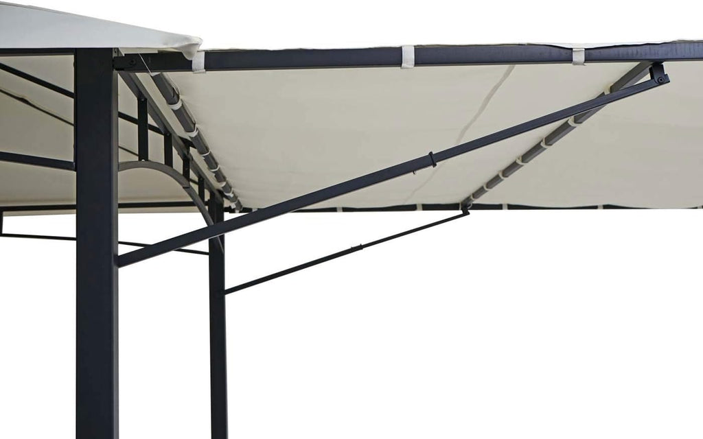 Mendler HWC-F94 Gazebo Movable Sidewall Steel 2.5m Cream Beige