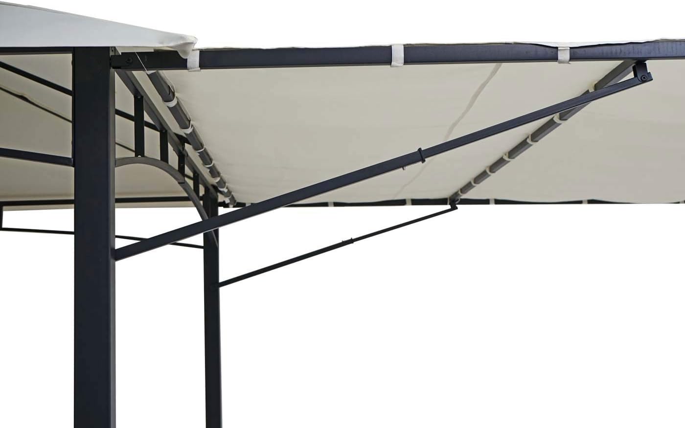 Mendler HWC-F94 Gazebo Movable Sidewall Steel 2.5m Cream Beige