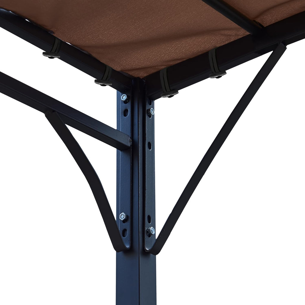 Happy Garden Nice Wall Pergola 9.8ft x 8.2ft Water Resistant Taupe