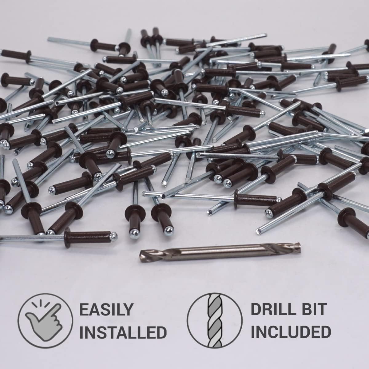 SKIR'CO 80 Painted Aluminum Blind Rivets 4.0 x 14 mm Chocolate Brown