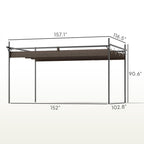 Outsunny 10' x 13' Retractable Pergola Canopy with Stronger Metal Frame, Outdoor Pergola Sun Shade Shelter for Garden, Patio, Backyard, Deck, Brown