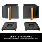 Ninja Foodi MAX Dual Zone Heißluftfritteuse [AF400EUCP] Amazon Exclusive, ‎2470 Watt , 9,5 L, 2 Heißluft-Frittierfächer, 6 Funktionen, 27 x 41.5 x 32.5 cm, Kupfer/Schwarz