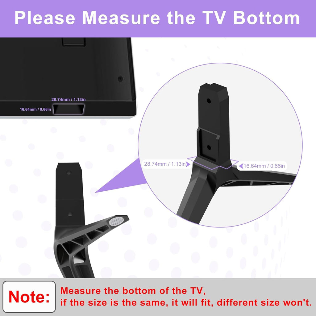 Yaotieci TV Stand Legs for Vizio V505-H9 V505-G9 Black