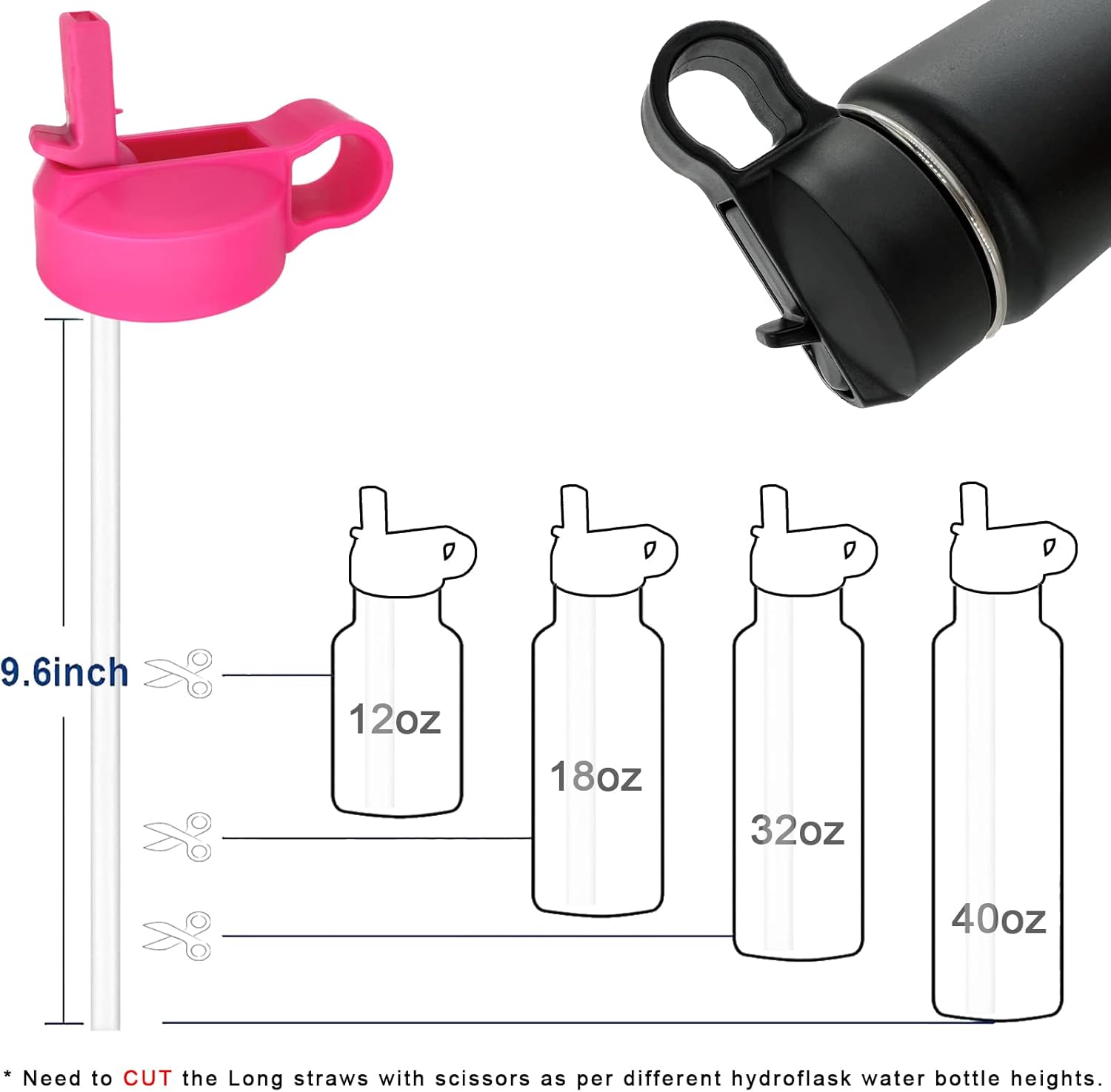 Ouharty Replacement Straws for Hydro Flask Wide-Mouth with Straw Brush