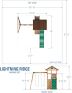 Backyard Discovery Lightning Ridge Cedar Wood Swing Set 10ft Wave Slide