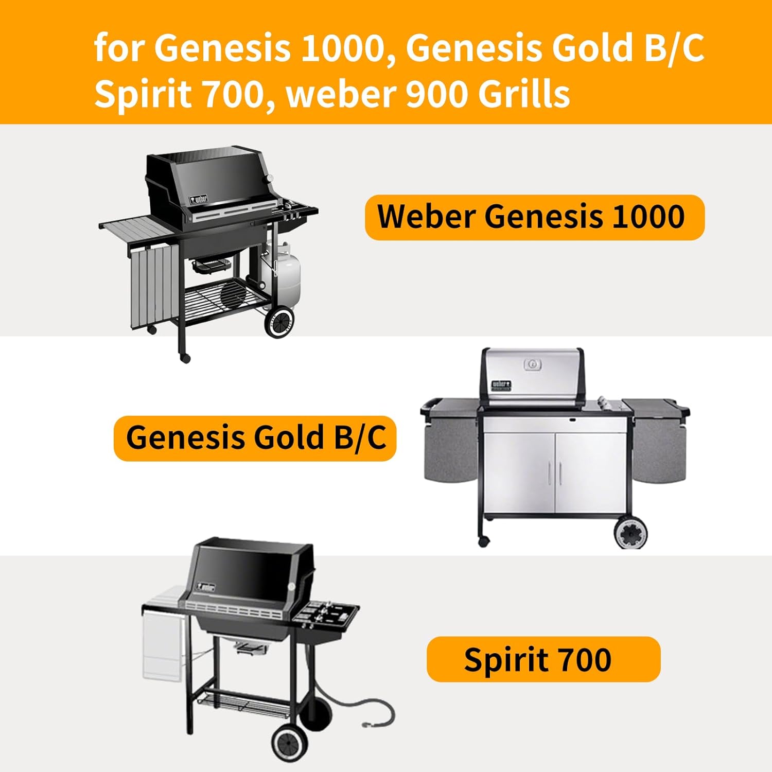 Hongso 17.4" Porcelain Steel Grill Grates for Weber Genesis Spirit