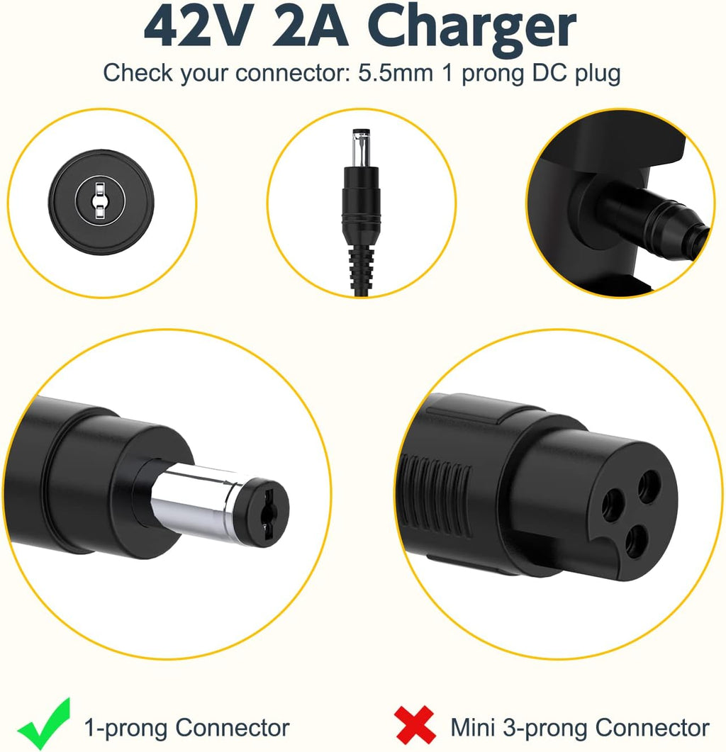 Galaxy Bang 42V 2A Charger for ANCHEER 250W/350W Bikes