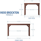 Backyard Discovery Brockton 14x10 Cedar Pergola with PowerPort and Bungee Cords