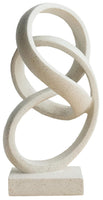 LAIKEARTS 10" Modern Abstract Ribbon Decorative Sculpture, Knot Sculptures,Home Decor,Coffee Table Statues,Dining Living Room Desk Decor（White）