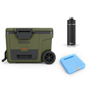 Ninja FrostVault Kühlbox mit Rollen und Isolierung, Thirti Flasche & Kühlakku, integrierter Dry Zone Schublade für Lagerung bei Kühlschranktemperatur, olivegrün, FB245AMZEUUKGN