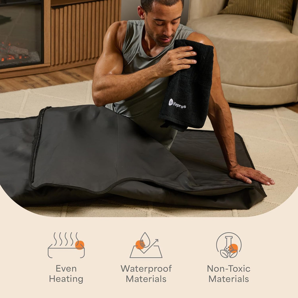 Lifepro Infrared Sauna Blanket for Detox & Relaxation – Portable Far Infrared at Home Sauna for Detox, Muscle Tension Release and Recovery – RejuvaWrap Series with Adjustable Heat Settings