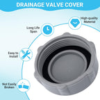 GJK P01006 Replacement Drain Valve Cap for Coleman Above Ground Pool Grey