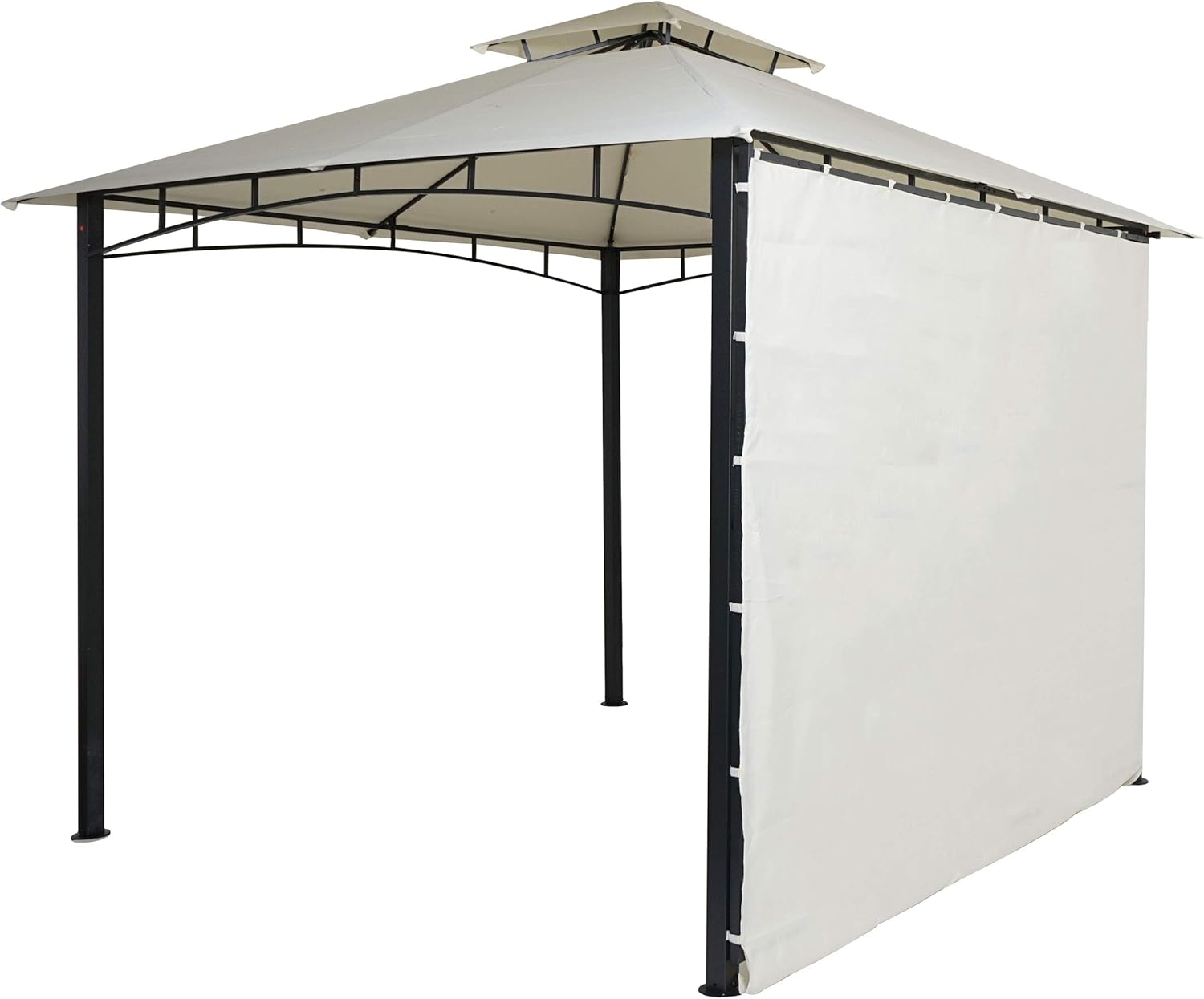 Mendler HWC-F94 Gazebo Movable Sidewall Steel 2.5m Cream Beige
