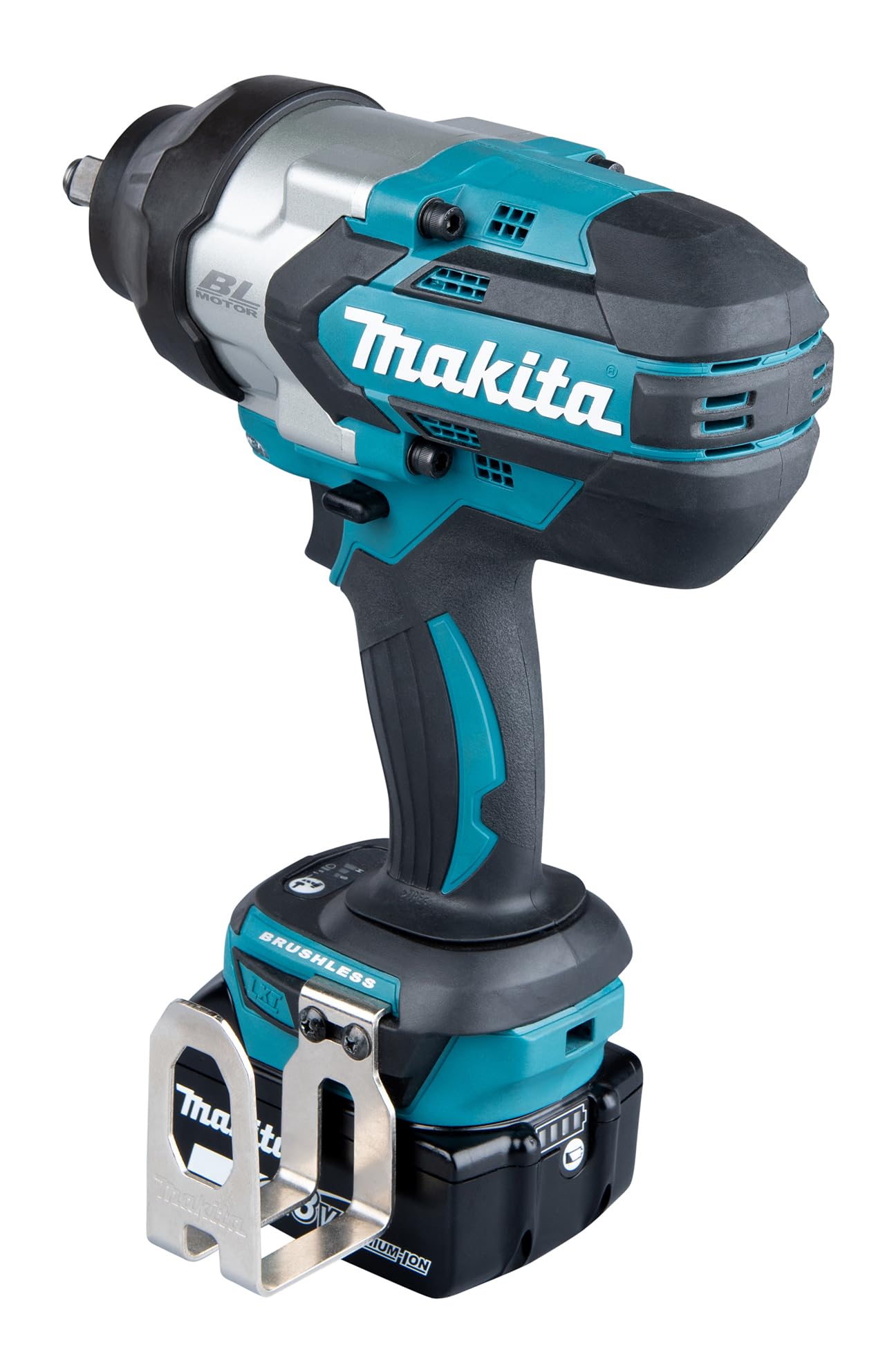 Makita DTW1002RTJ 18V Li-Ion LXT Brushless Impact Wrench Complete with 2 x 5.0 Ah Li-Ion Batteries and Charger Supplied in A Makpac Case