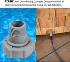 XJJ Swimming Pool Drain Fitting Brass 1.5in ID 1in OD